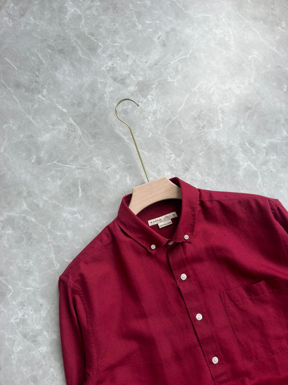 BURGANDY LINEN SHIRT