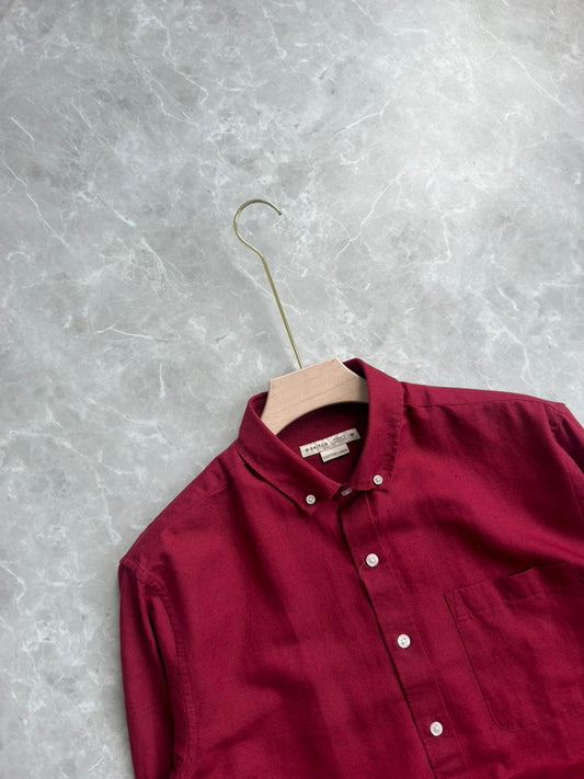 BURGANDY LINEN SHIRT