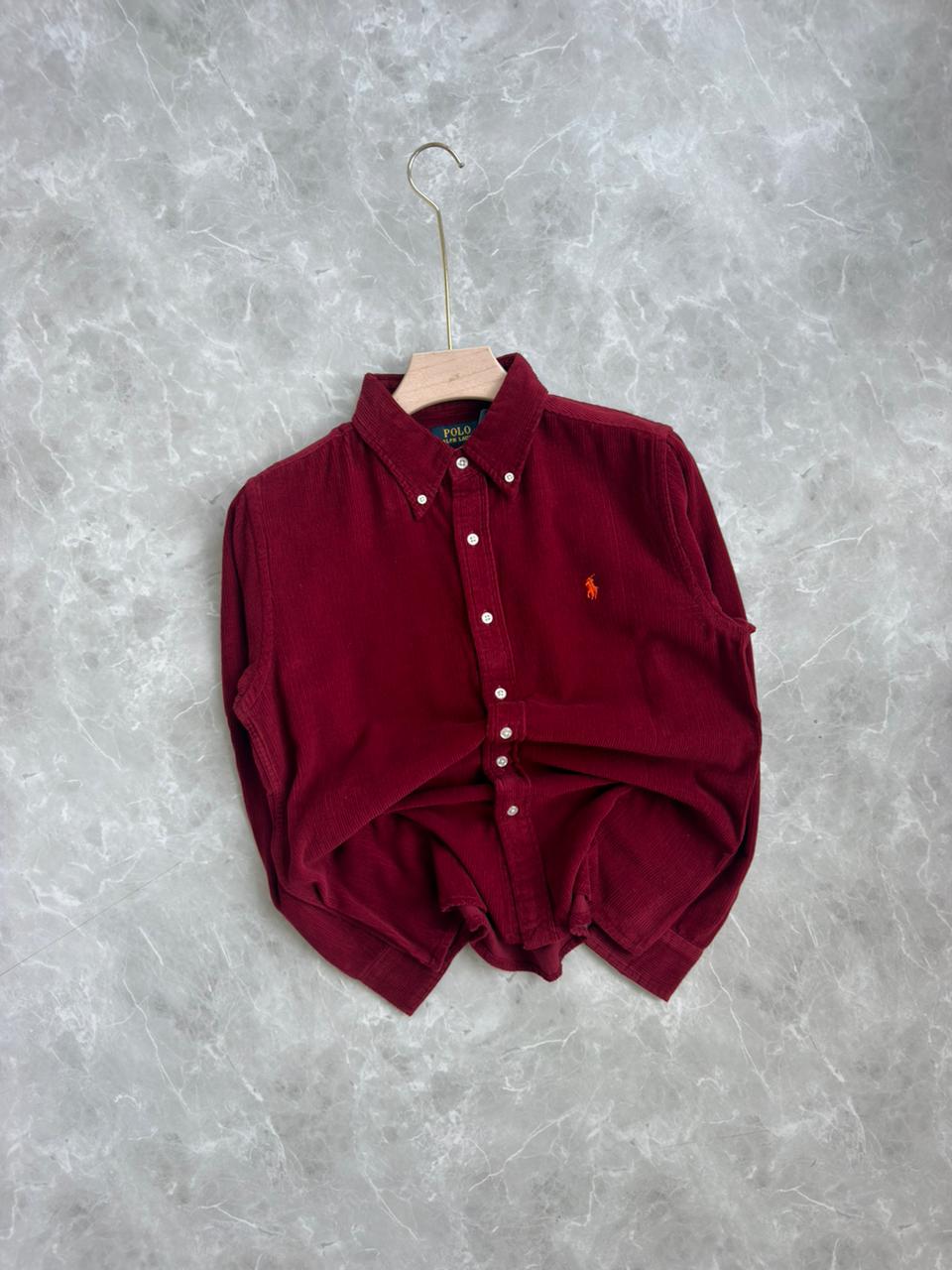 RED CORDUROY SHIRT