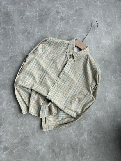 OFFWHITE LINEN FLANNEL CHECKED SHIRT