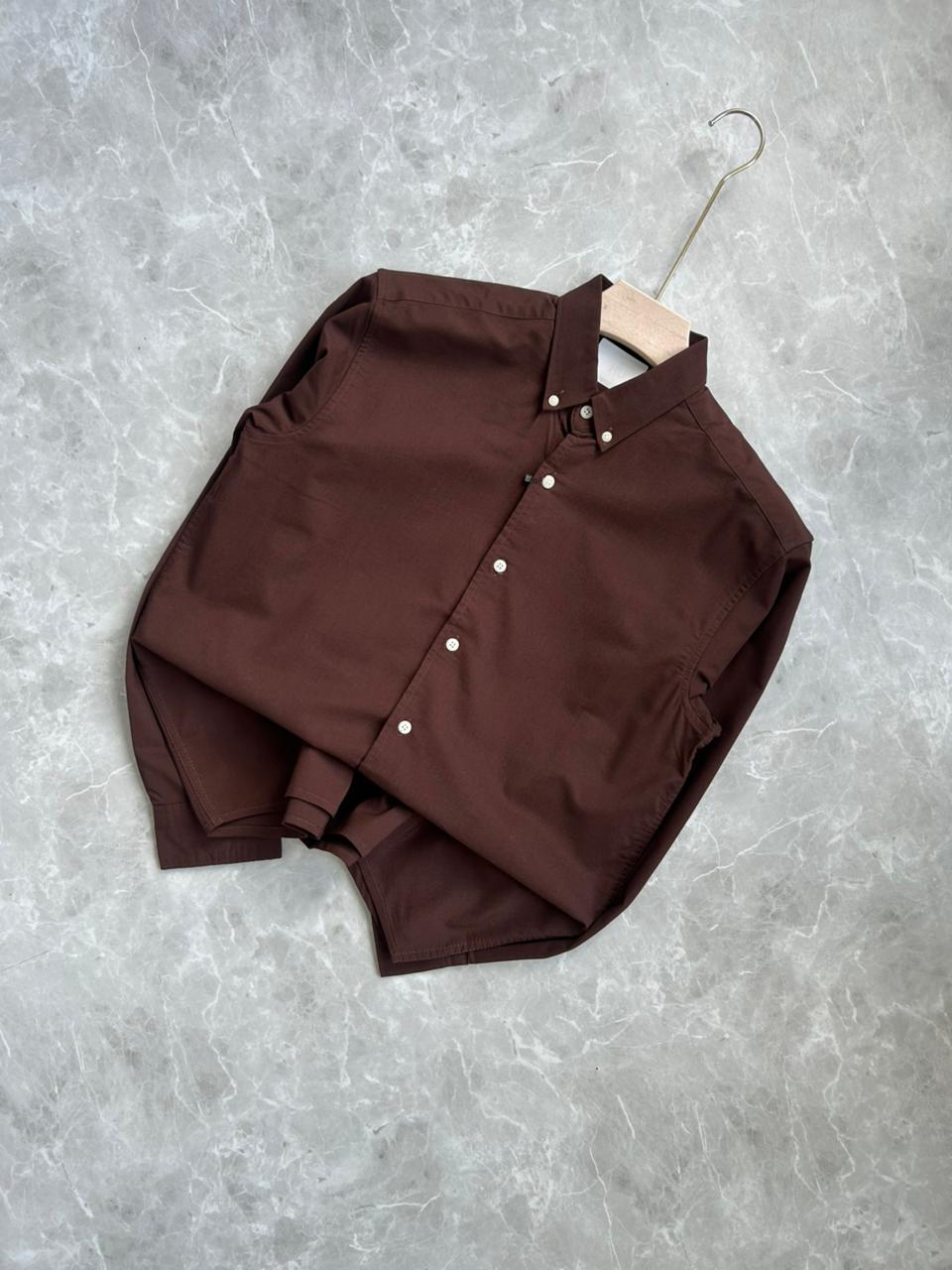 BROWN COTTON SHIRT