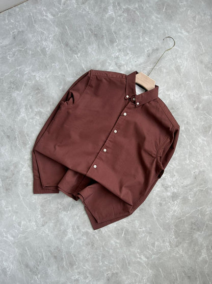 RUST BROWN COTTON SHIRT