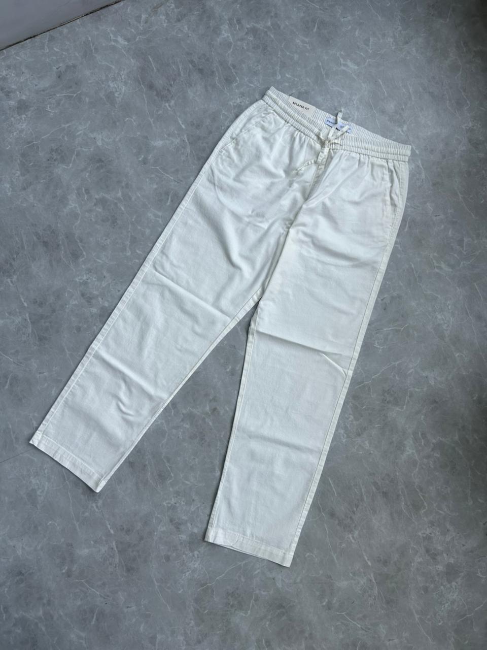 WHITE LINEN TROUSERS