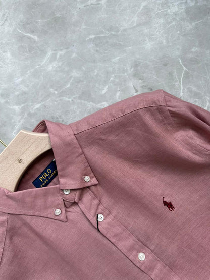 PASTEL PINK PURE LINEN SHIRT