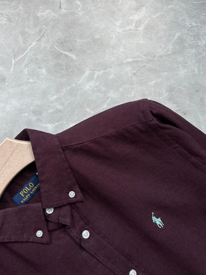 WINE PURE LINEN SHIRT