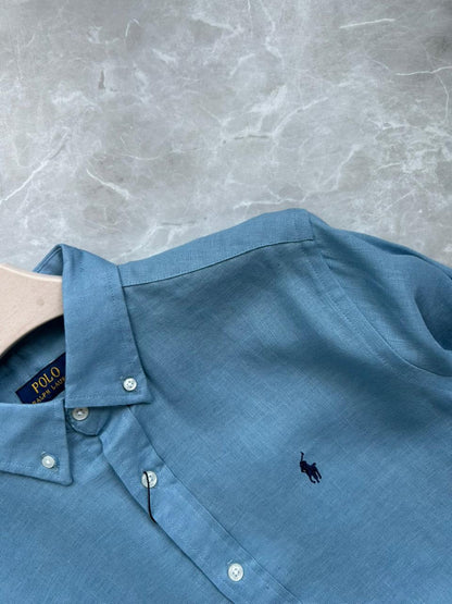 PASTEL BLUE PURE LINEN SHIRT