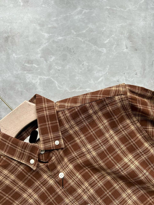 BROWN FLANNEL CHECKED SHIRT