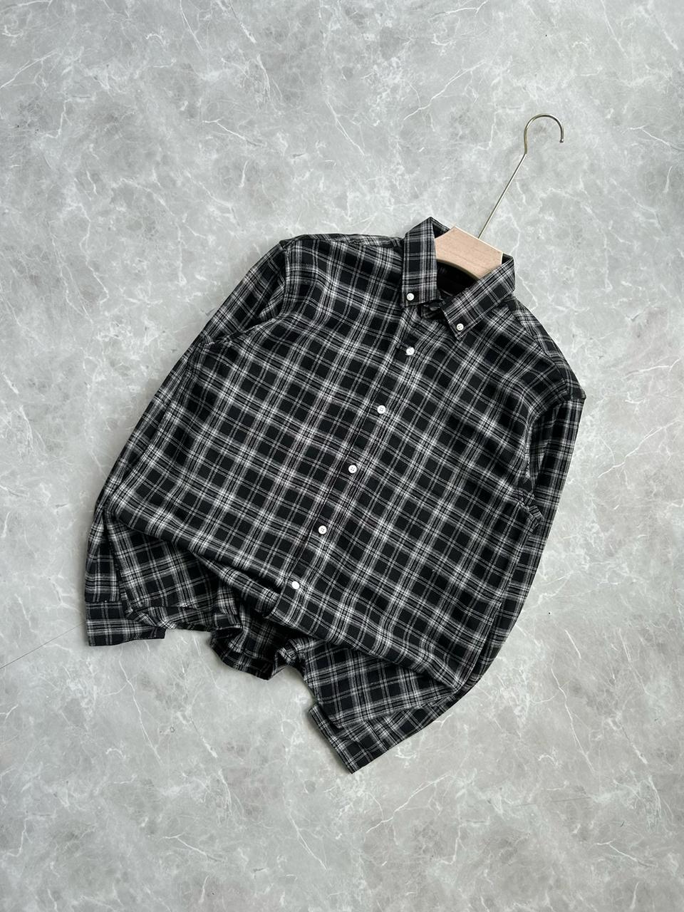 BLACK FLANNEL CHECKED SHIRT