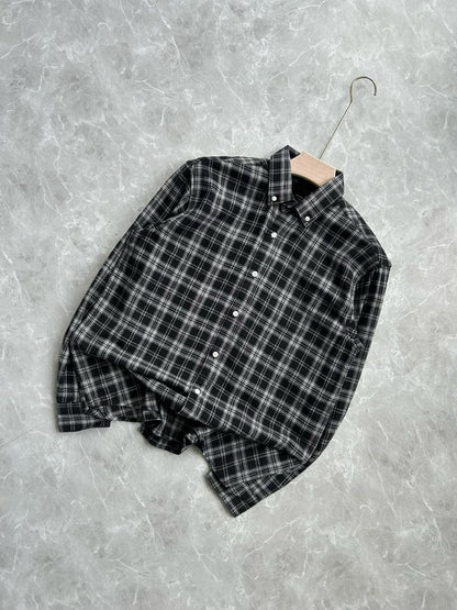 BLACK FLANNEL CHECKED SHIRT