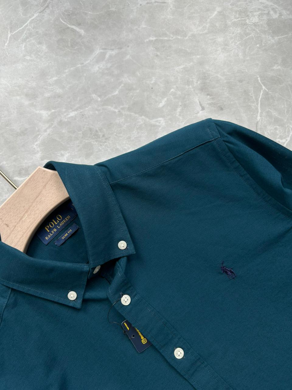 PEACOCK BLUE LINEN SHIRT