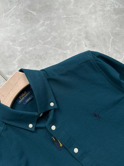 PEACOCK BLUE LINEN SHIRT