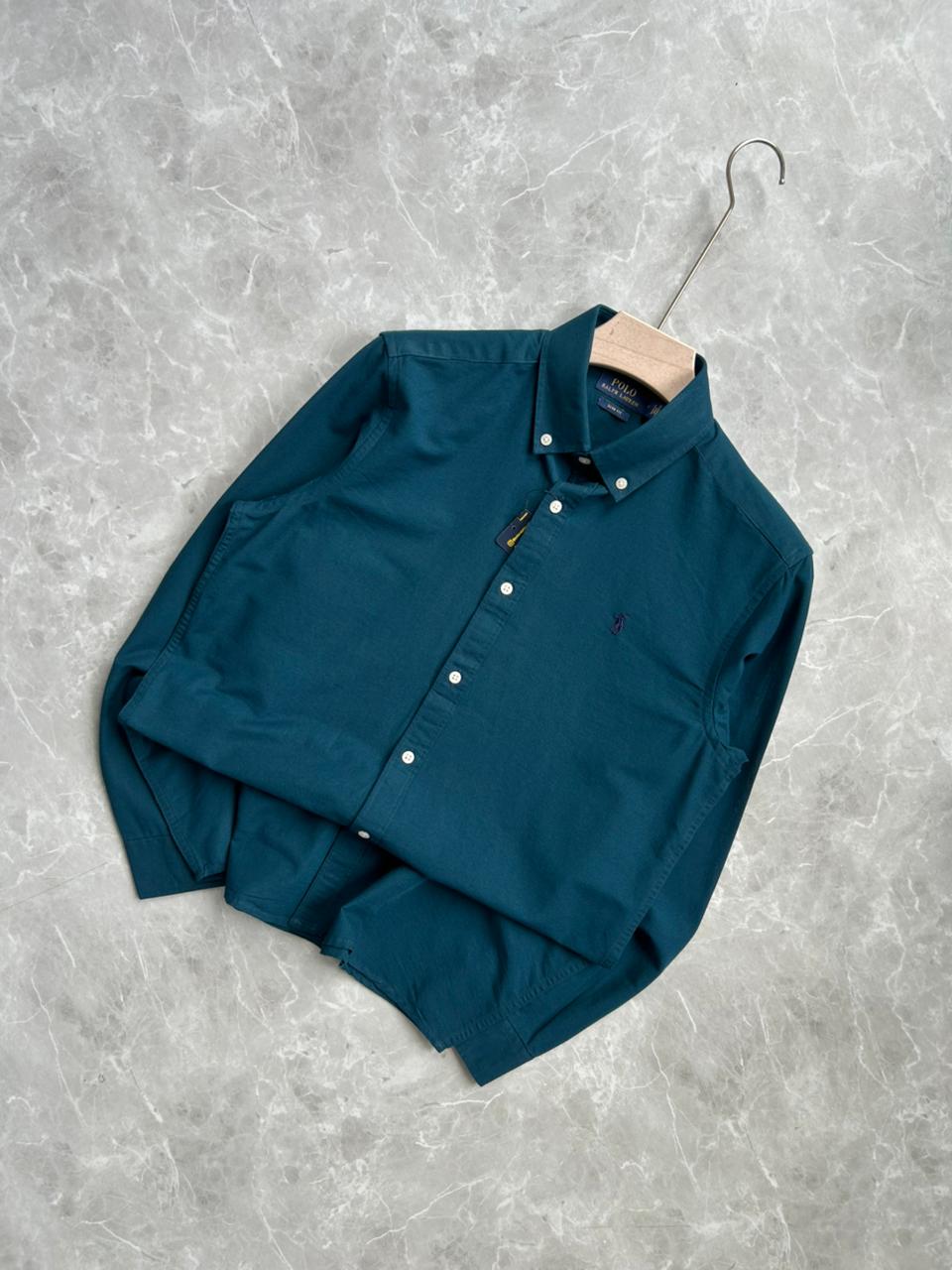 PEACOCK BLUE LINEN SHIRT