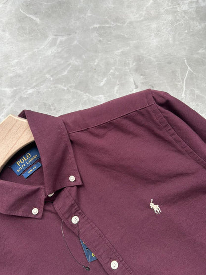WINE LINEN SHIRT