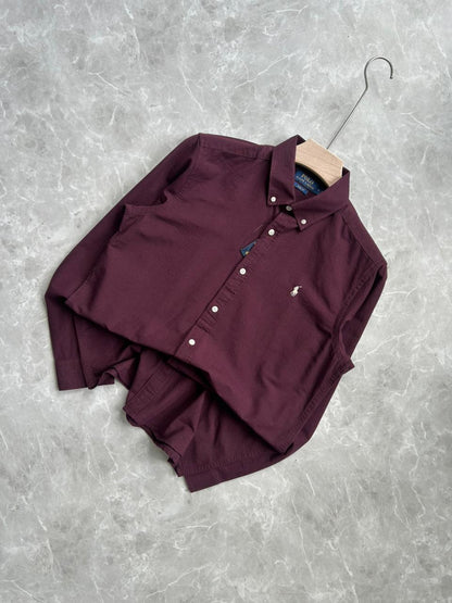 WINE LINEN SHIRT