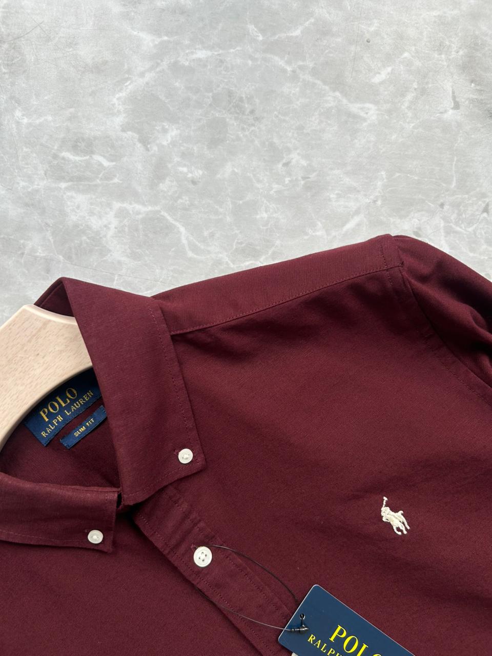 MEROON LINEN SHIRT
