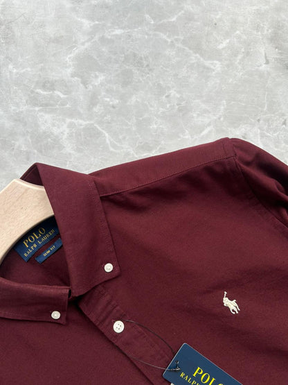 MEROON LINEN SHIRT