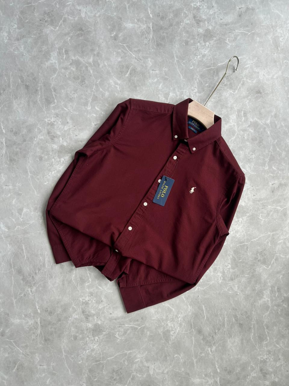 MEROON LINEN SHIRT