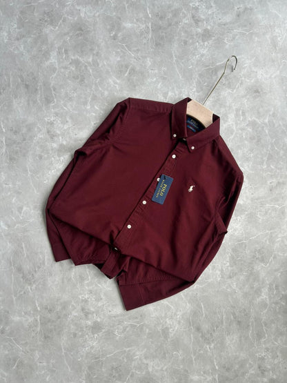 MEROON LINEN SHIRT