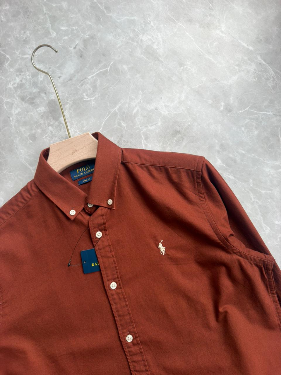 RUST BROWN COTTON SHIRT
