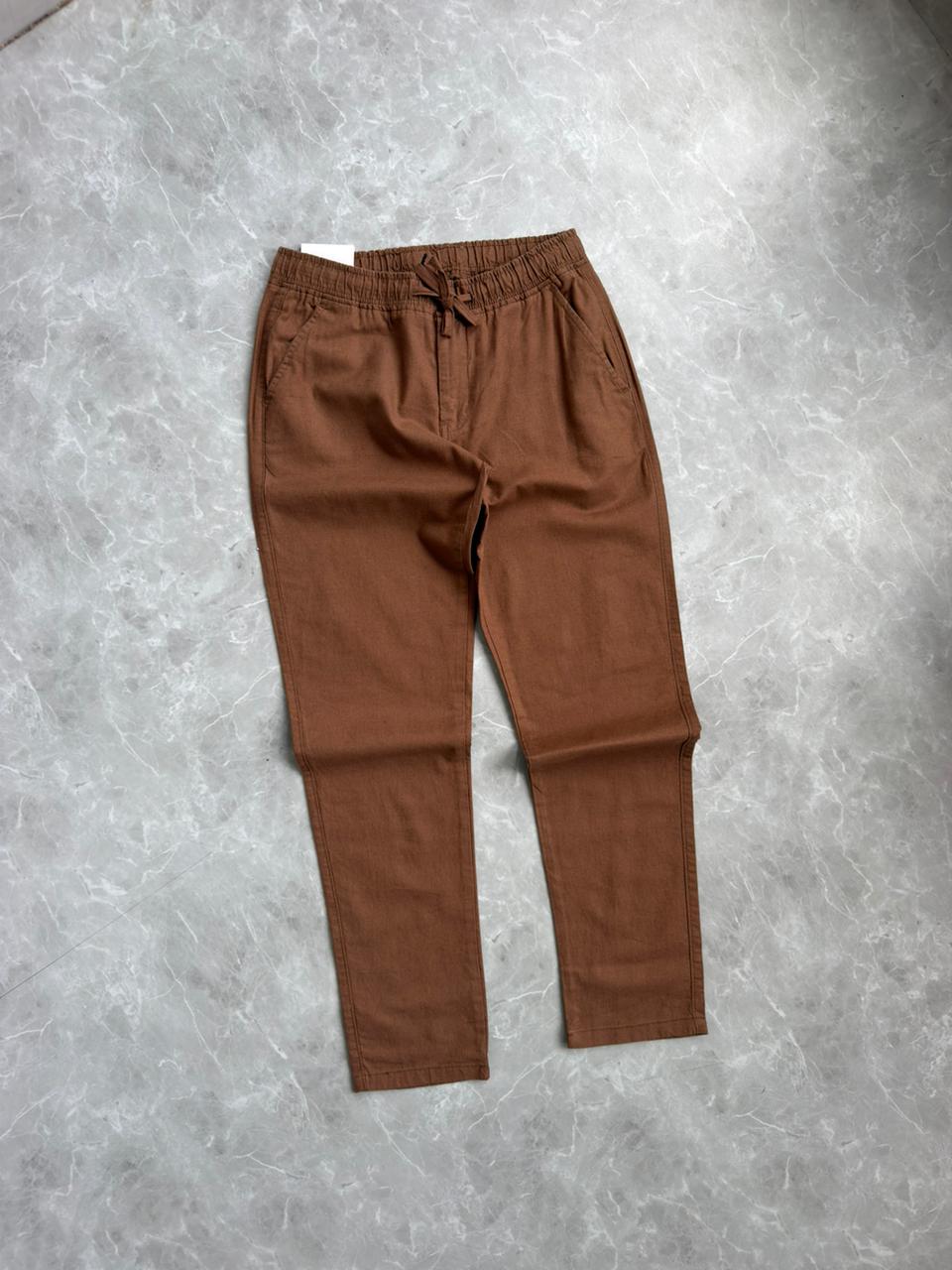 BROWN LINEN TROUSERS