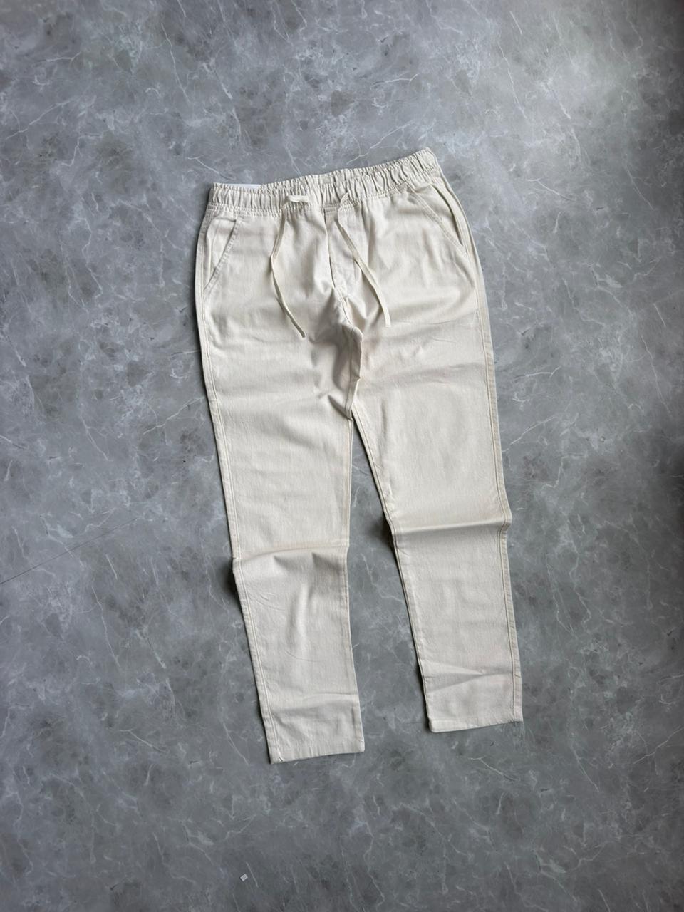 OFF WHITE LINEN TROUSERS