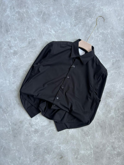 BLACK IMPORTED SATIN SHIRT