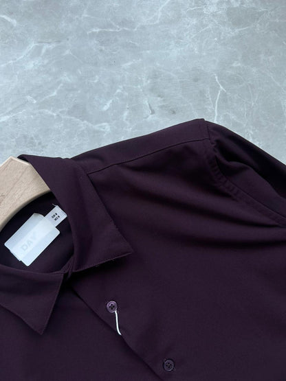WINE IMPORTED SATIN SHIRT
