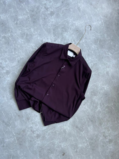 WINE IMPORTED SATIN SHIRT