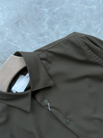 LIGHT BROWN IMPORTED SATIN SHIRT