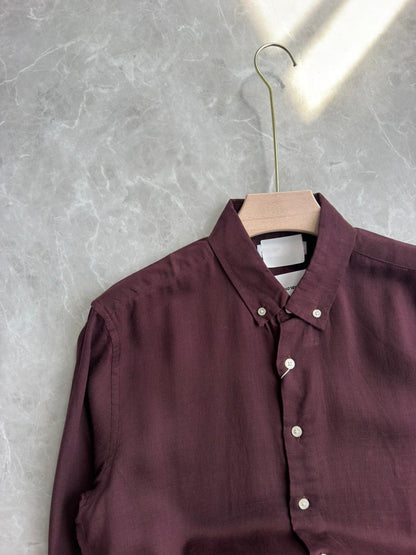 WINE LINEN SHIRT