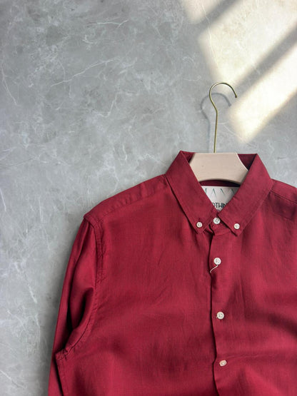 RED LINEN SHIRT