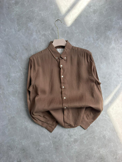 LIGHT BROWN LINEN SHIRT
