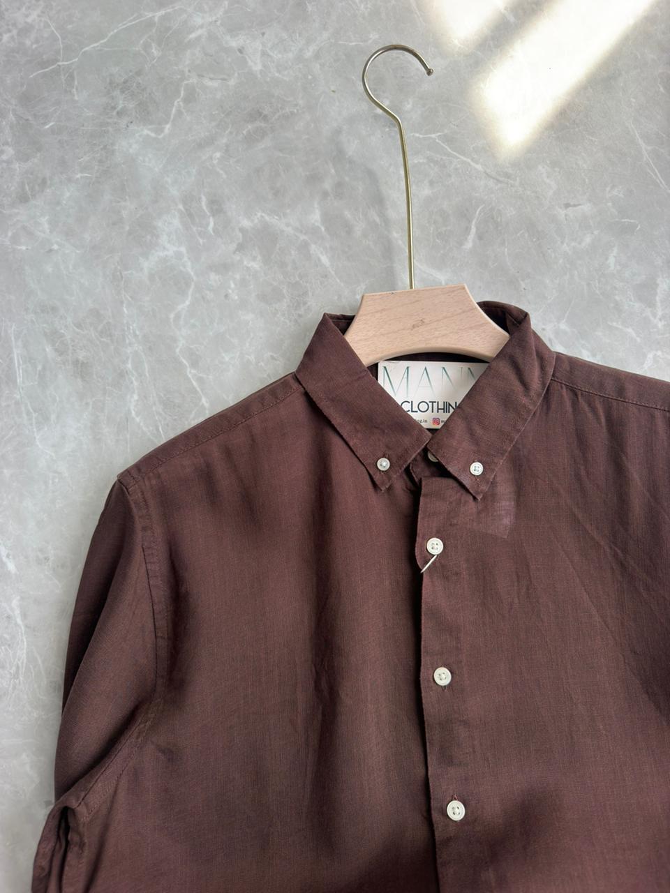 BROWN LINEN SHIRT