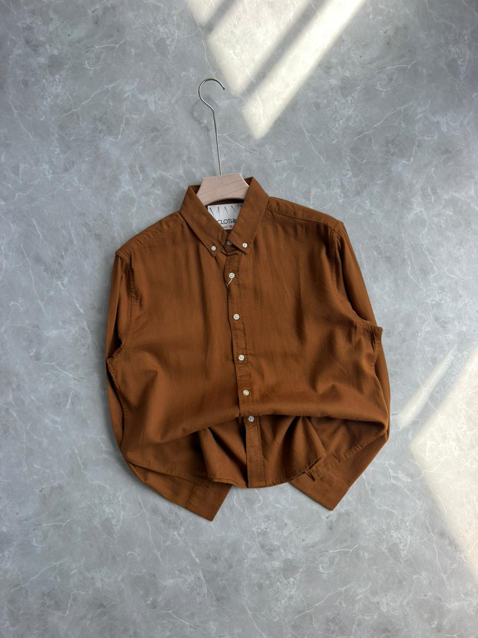 RUST ORANGE LINEN SHIRT