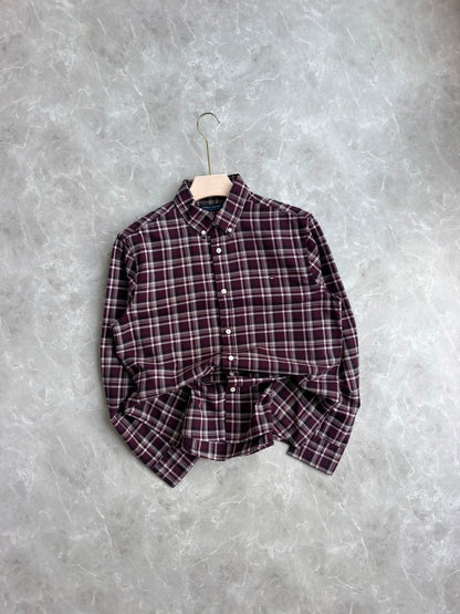 MEROON FLANNEL CHECKED SHIRT