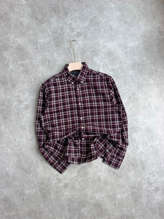 MEROON FLANNEL CHECKED SHIRT