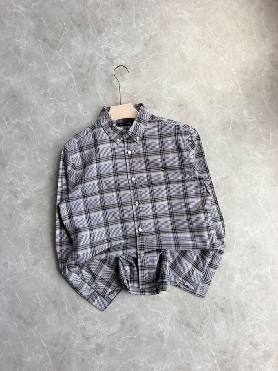 GRAY FLANNEL CHECKED SHIRT