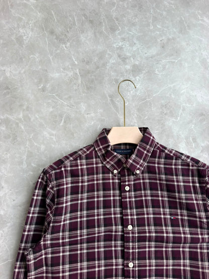 MEROON FLANNEL CHECKED SHIRT