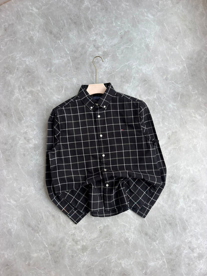 BLACK FLANNEL CHECKED SHIRT