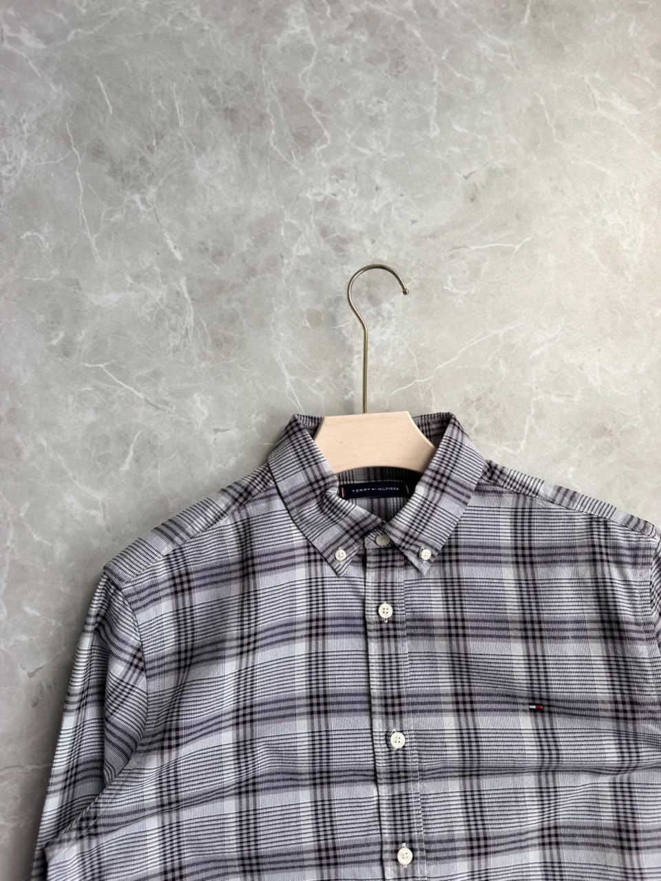 GRAY FLANNEL CHECKED SHIRT
