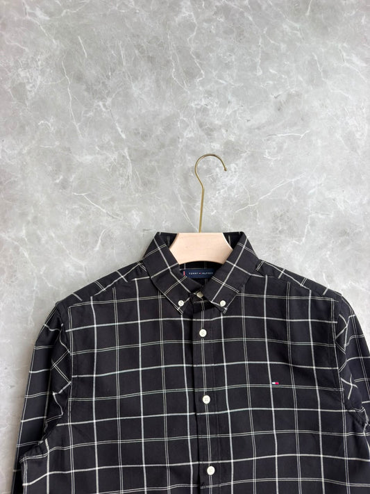 BLACK FLANNEL CHECKED SHIRT