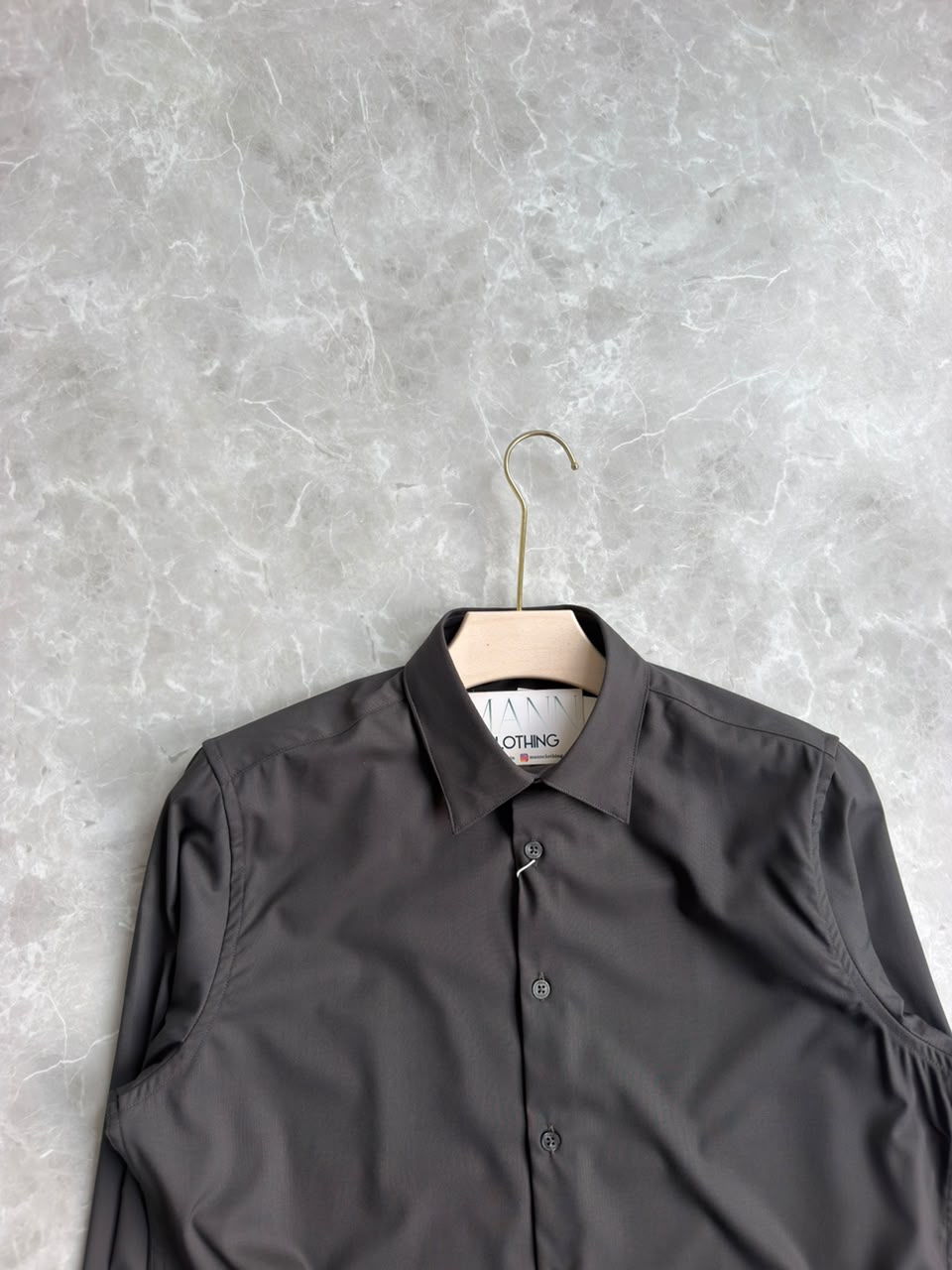 GRAY IMPORTED SATIN SHIRT