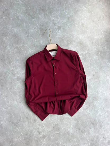 MEROON SATIN SHIRT