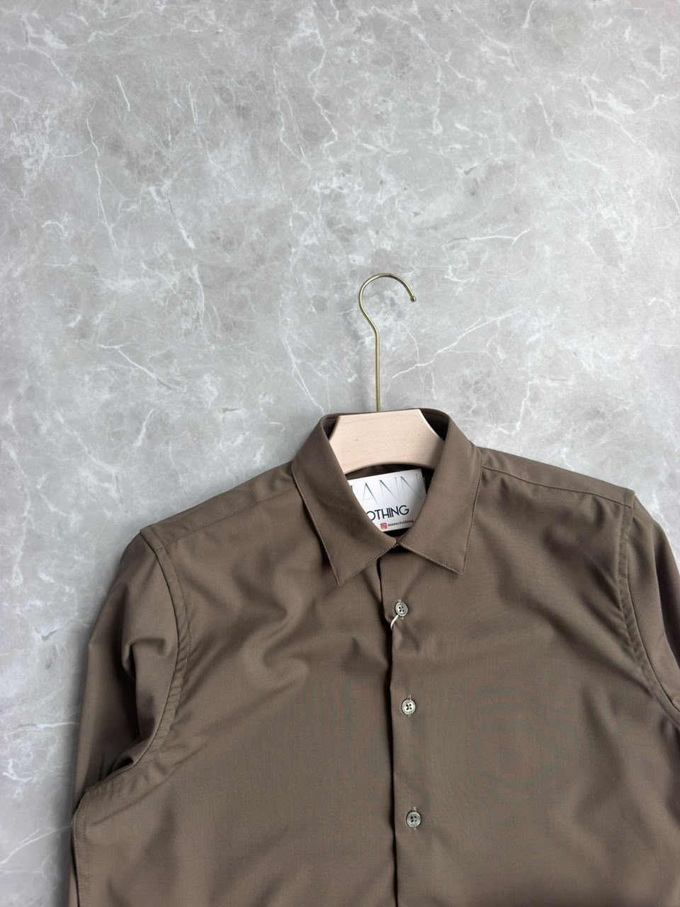TOBACCO BROWN SATIN SHIRT