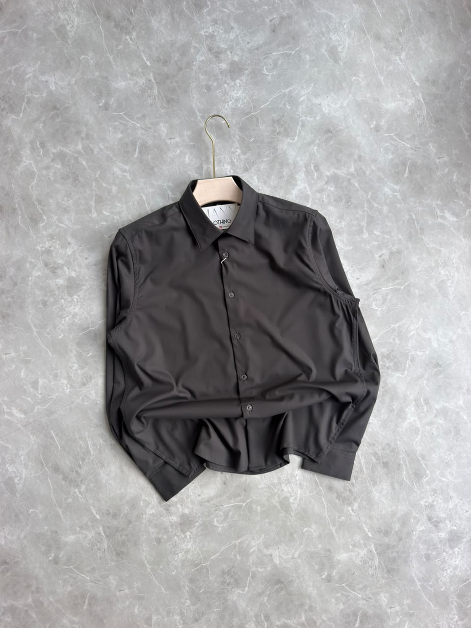 GRAY IMPORTED SATIN SHIRT