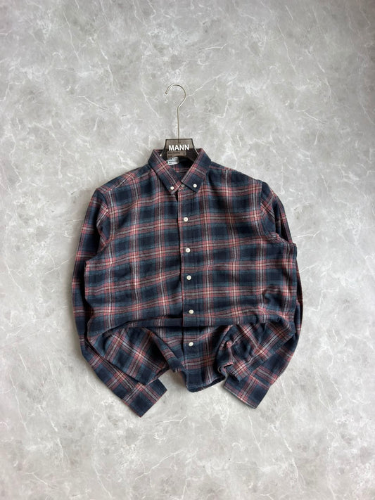 BLUE IMPORTED BRUSH COTTON FLANNEL CHECKED SHIRT