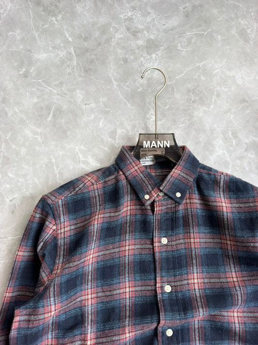 BLUE IMPORTED BRUSH COTTON FLANNEL CHECKED SHIRT