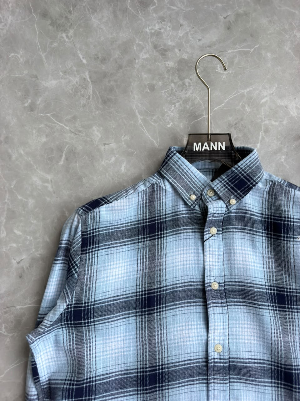 BLUE IMPORTED BRUSH COTTON FLANNEL CHECKED SHIRT