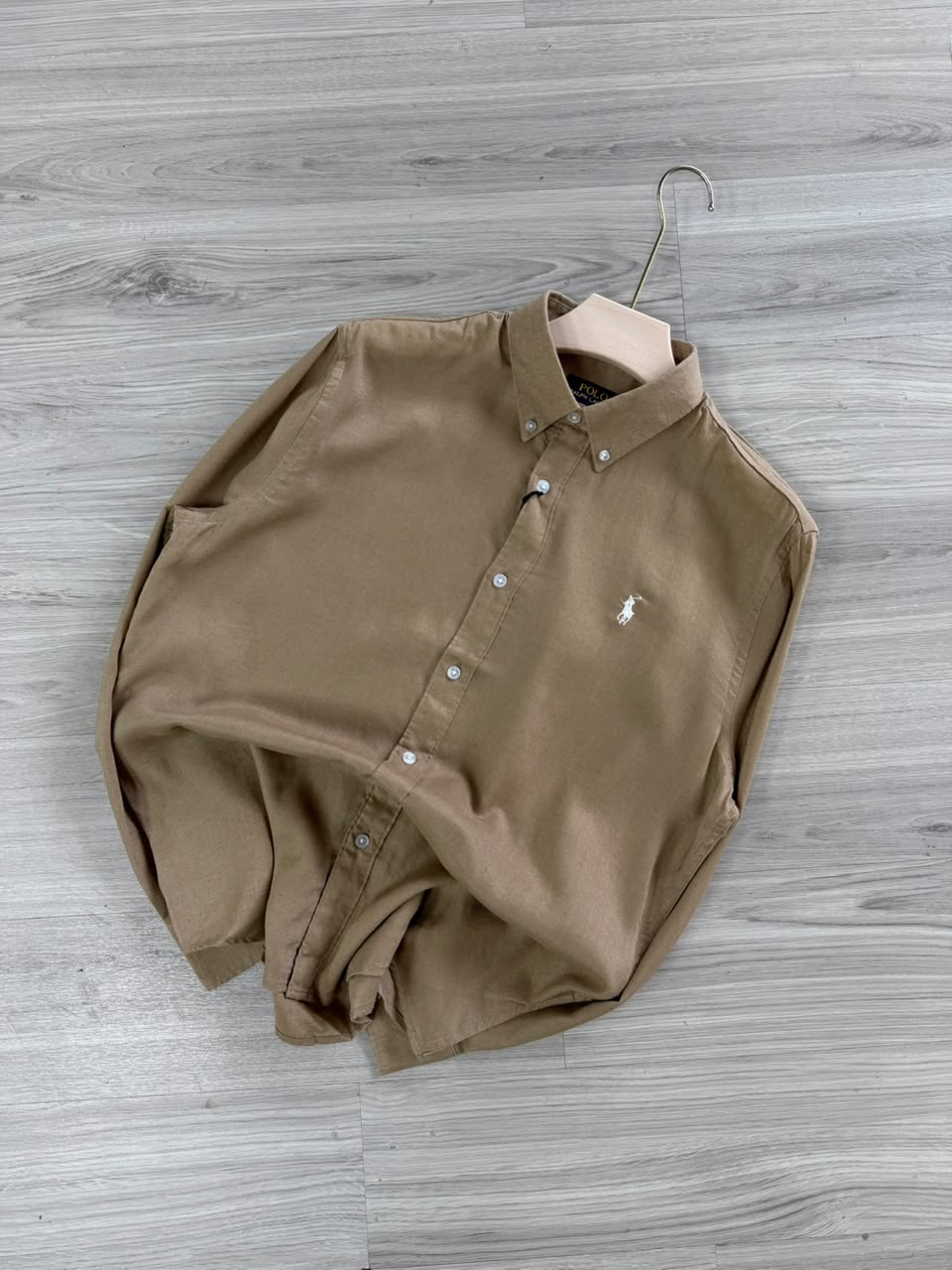 LIGHT BROWN LINEN SHIRT