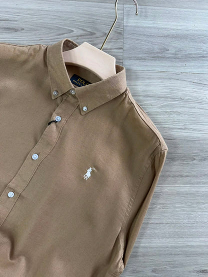 LIGHT BROWN LINEN SHIRT